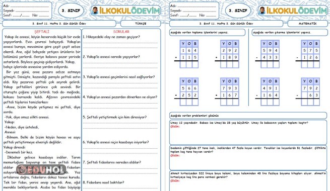 Türkçe-Matematik 12. Hafta 3. ... · Eduhol - Etkinlik İndir Oyun Oyna ...