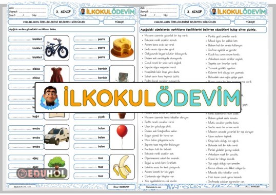 Türkçe Varlıkların Özelliklerini Belirten Sözcükler