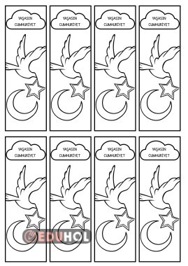 Cumhuriyet temalı Kitap Ayracı Boyama