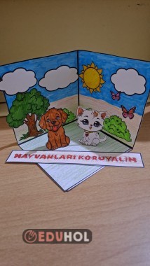 Hayvanlarımızı Koruyalım 3 boyutlu Boyama Sayfası
