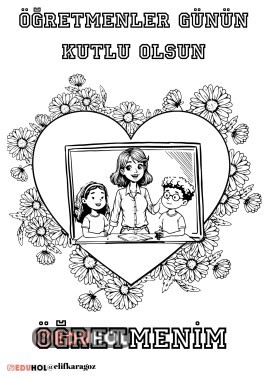 Öğretmenler günü boyama sayfası