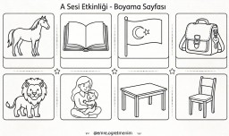 A Sesinin Geçtiği Varlıklar Boyama Çalışması (2 Sayfa)