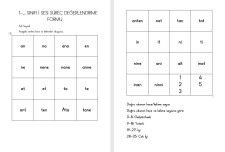İ Sesi Süreç Değerlendirme (İ Sesi Hece-Kelime Tablosu)