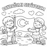 İlk Dersimiz Bayrak Boyama Sayfaları