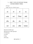 O Sesi Hece/Kelime Okuma Tablosu (Süreç Değerlendirme Olarak Kullanılabilir)