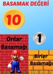 Süper Mario ile basamak değerlerindeki puanları topla oyunu