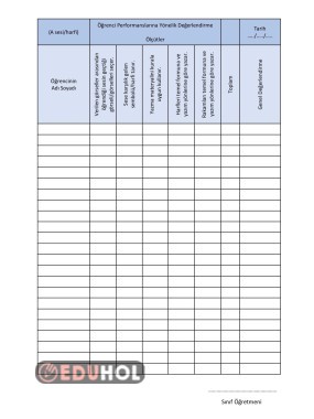 A Sesi Süreç Değerlendirme (Puanlama)