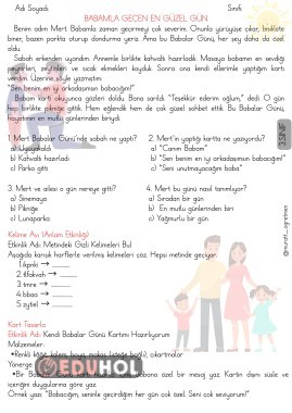 Babalar Günü Okuma Anlama Metni