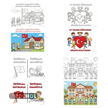 İSTİKLÂL BAYRAKLA, İSTİKBAL MAARİFLE BOYAMA SAYFALARI