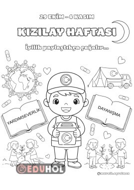 Kızılay Haftası 4 a4 Boyama Sayfası