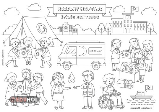 Kızılay Haftası 8 a4 Pano/Boyama