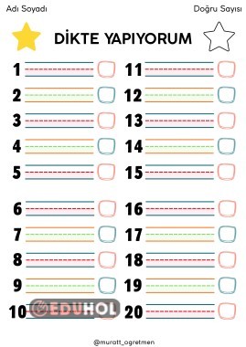 Numaralı Dikte Çalışması