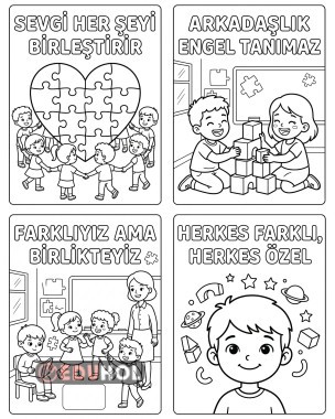 Otizm Farkındalık Günü Boyama Sayfaları