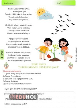 ''Nefes Olsun Yarınlara'' Okuma Anlama-Şiir