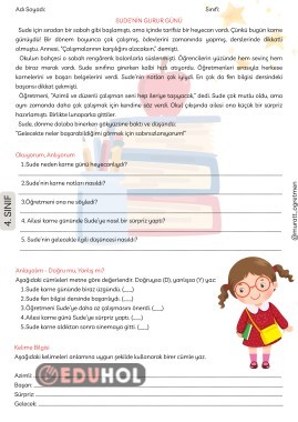 ''Sude'nin Gurur Günü'' Okuma Anlama Metni
