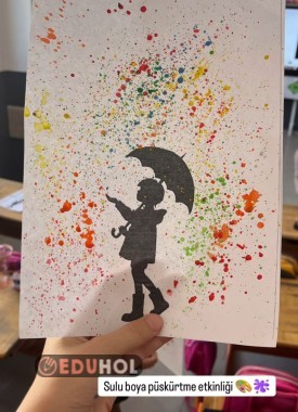 sulu boya püskürtme çalışması