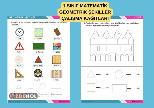 1.SINIF MATEMATİK GEOMETRİK ŞEKİLLER ÇALIŞMA KAĞITLARI ETKİNLİK ÖDEV