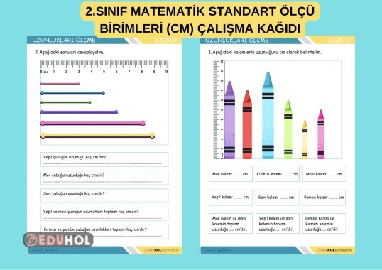 2.SINIF UZUNLUK ÖLÇME STANDART ÖLÇÜ BİRİMLERİ (cm) ÇALIŞMA KAĞIDI ETKİNLİK