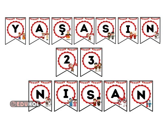 23 NİSAN HARF FLAMALARI DÜNYA ÇOCUKLARI TEMALI FLAMA ( PANO YAZISI ) )