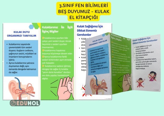 3.SINIF FEN BİLİMLERİ BEŞ DUYUMUZ EL KİTAPÇIĞI - KULAK DUYU ORGANI