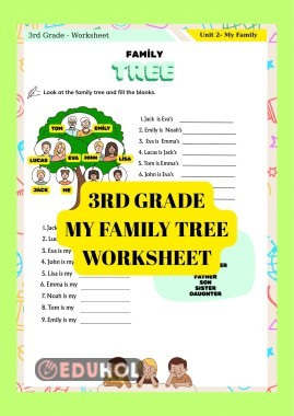 3RD GRADE / FAMILY TREE WORKSHEET / Family Tree Çalışma Kağıdı