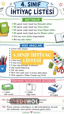 4.SINIF İHTİYAÇ LİSTESİ