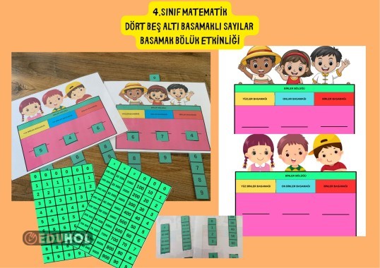 4.SINIF MATEMATİK DÖRT BEŞ ALTI BASAMAKLI SAYILAR  BASAMAK DEĞERİ BÖLÜK ETKİNLİĞİ