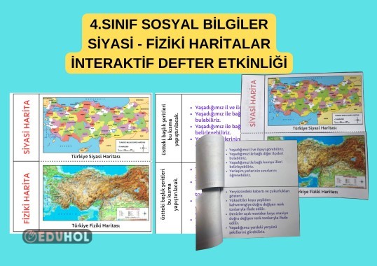 4.SINIF SOSYAL BİLGİLER YAŞADIĞIMIZ YER - HARİTALAR İNTERAKTİF DEFTER ETKİNLİĞİ