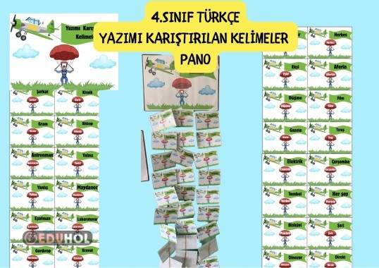 4.SINIF YAZIMI KARIŞTIRILAN KELİMELER PANO ÇALIŞMASI