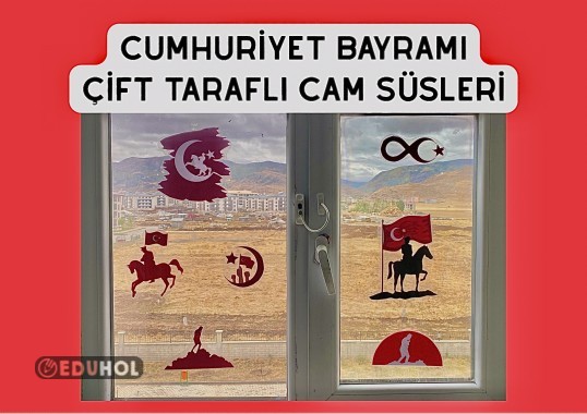 CUMHURİYET BAYRAMI ÇİFT TARAFLI CAM SÜSLERİ