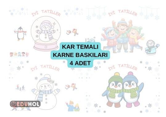 KAR TEMALI KARNE BASKISI 4 ADET