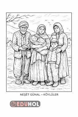 Ünlü Ressamlar |Neşet Günal – Köylüler  ( Boyama Sayfası )
