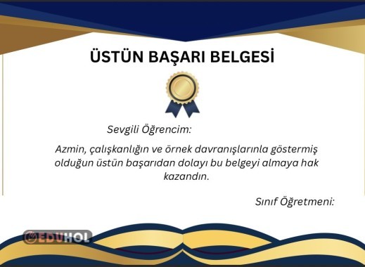 ÜSTÜN BAŞARI BELGESİ