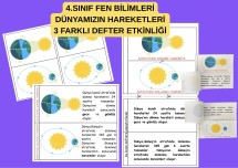 4.SINIF FENBİLİMLERİ DÜNYAMIZIN HAREKETLERİ 3FARKLI DEFTER ETKİNLİĞİ Dünyamızın hareketleri Dünyanın