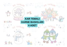 KAR TEMALI KARNE BASKISI 4 ADET