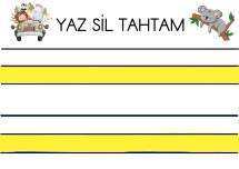 KILAVUZ ÇİZGİLİ YAZ SİL TAHTASI