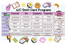 4. Sınıf Haftalık Ders Programı