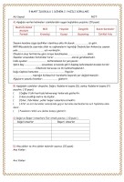 4.sınıf 1.dönem Sosyal Bilimler 2.yazılı örneği