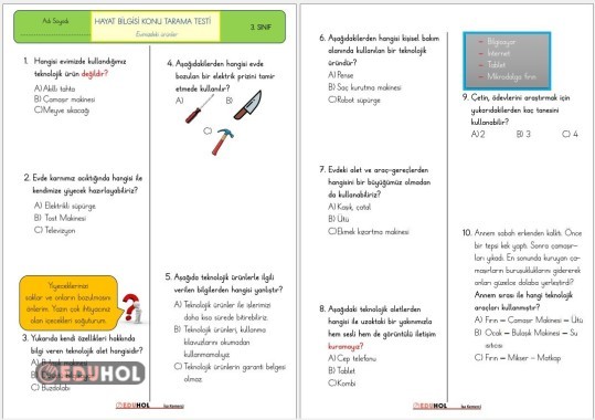 Hayat Bilgisi Evimizdeki Ürünler