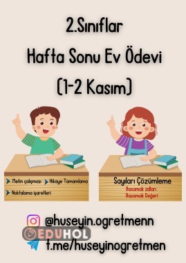 Hafta Sonu Ödevi ( 1-2 Kasım)