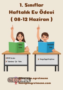 Haftalık Ev Ödevleri(8-12 Haziran)