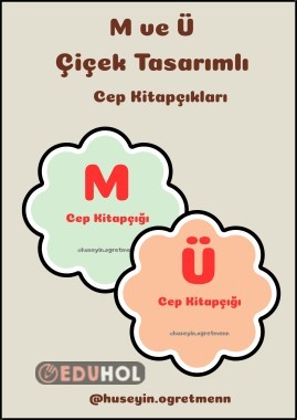 M ve Ü Sesleri Çiçek Tasarımlı Cep Kitapçıkları