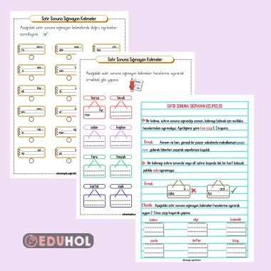Satır Sonuna Sığmayan Kelimeler(Defter Notu-Etkinlikler)