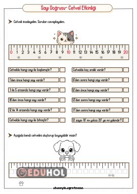 Sayı Doğrusu Eğlenceli Ek Çalışmalar