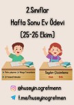 Hafta Sonu Ev Ödevi(25-26 Ekim)