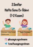 Hafta Sonu Ödevi ( 1-2 Kasım)