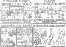 3 Aralık Dünya Engelliler Günü Boyama Sayfaları