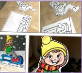 Kızak Kayan Çocuk -3 Boyutlu