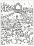 Yeni Yıl Boyama Sayfaları - 9 Sayfa
