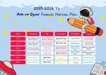 Yıl Sonu ‘Aile ve Oyun’ Faaliyet Haftası Örnek Planı